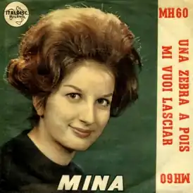 Обложка сингла Мины «Una zebra a pois» (1960)