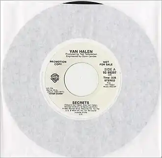Обложка сингла Van Halen «Secrets» (1982)