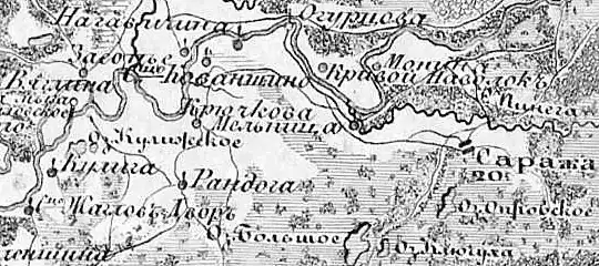 Деревня Крючково на карте 1847 года