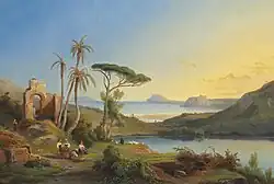 Вид на мыс Мизено и озеро Аверно (недалеко от Неаполя)