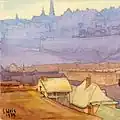 Состен Вайс. Faubourg.  Акварель.(1939)