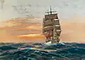 Бригантина в лучах заходящего солнца (1921)