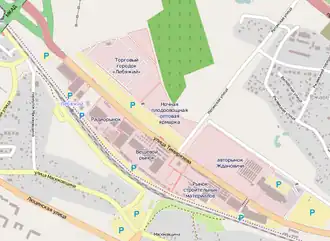 Местоположение станции Лебяжий на схеме ТЦ «Ждановичи» (2014)