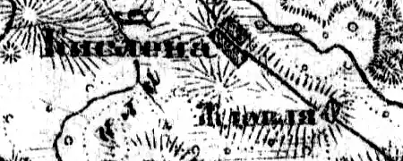 Деревня Кислино на карте 1919 года